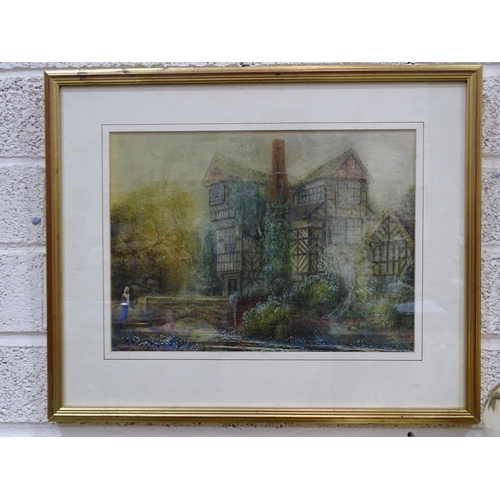 70 - John Thorley (1859-1933), 'Little Hampton Hall', signed watercolour, 27 x 37cm, together with anothe... 