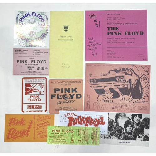 184 - A collection of reproduction Pink Floyd memorabilia including 1967 Magdalen College Commemoration Ba... 