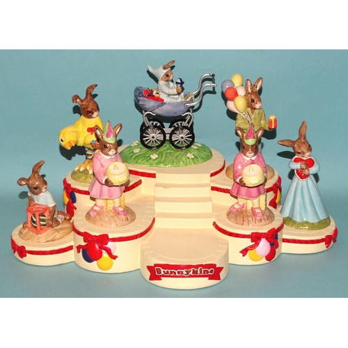 102 - Seven Royal Doulton 'Bunnykins' figures from the 'Occasions' Collection: 'Christening Day Boy' DB328... 