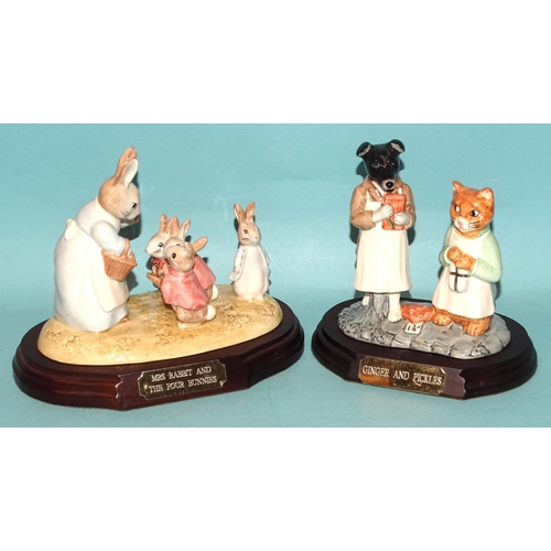 104 - Four Royal Doulton Beswick Ware 'The World of Beatrix Potter' tableau pieces, comprising: 'Mrs Rabbi... 