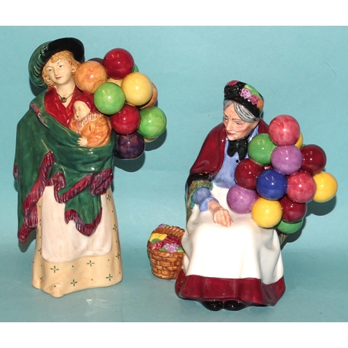 105 - A collection of six Royal Doulton figurines: 'The Balloon Seller' HN583, 'The Paisley Shawl' HN1392,... 