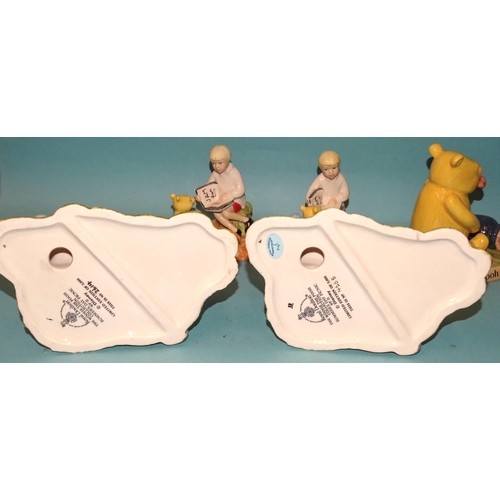 106 - Eight Royal Doulton figures from the Winnie-the-Pooh collection: 'Going Sledging' WP34, 325/5000, 'I... 