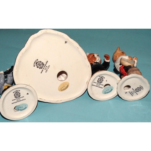 111 - A Beswick nine-piece cat band: 'Purrfect Pitch' CC1, 'Calypso Kitten' CC2, 'One Cool Cat' CC3, 'Ratc... 