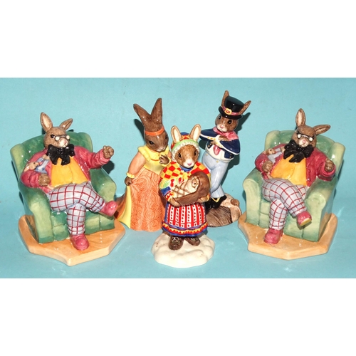 114 - A collection of fifteen Royal Doulton Bunnykins figures: 'Clarissa The Clown' DB331, 'Clarence The C... 