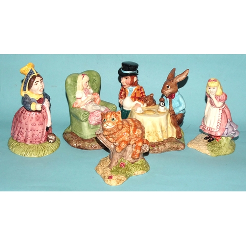 132 - A collection of four Royal Doulton/Beswick Lewis Caroll figures: 'The Mad Hatter's Tea Party' LC001 ... 