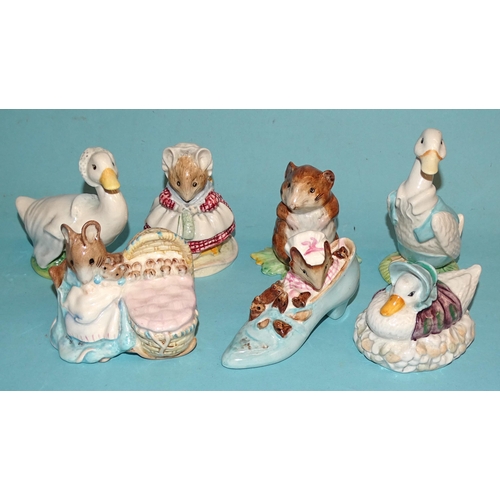 134 - A collection of fifteen Beswick Beatrix Potter figures, including 'Mr Drake Puddle-Duck', 'Lady Mous... 