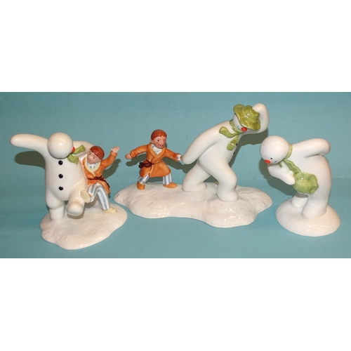 136 - Six Royal Doulton 'The Snowman and James' figures: 'The Adventure Begins' 1263/2500, 'The Snowman' a... 