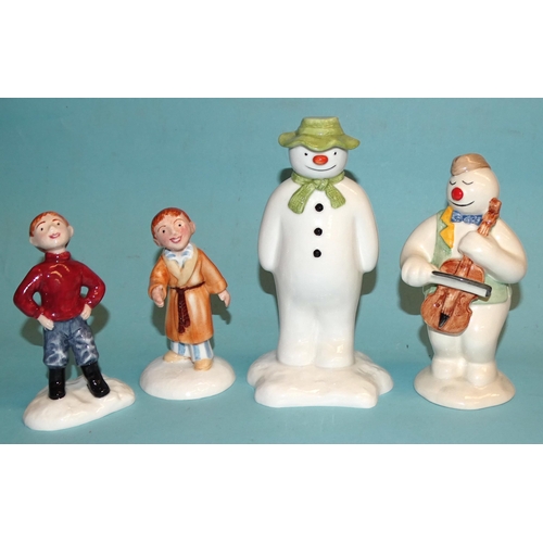 136 - Six Royal Doulton 'The Snowman and James' figures: 'The Adventure Begins' 1263/2500, 'The Snowman' a... 