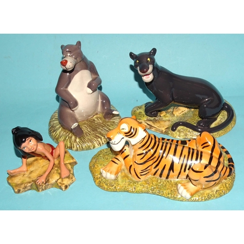 137 - Seven Royal Doulton Jungle Book figures: 'Floating Along' JB6 0032/3500 (with CofA), 'Shere Khan' JB... 