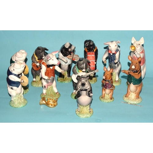 142 - A collection of eleven Royal Doulton/Beswick figures from The Pig Prom: 'John' PP1, 'Matthew' PP2, '... 