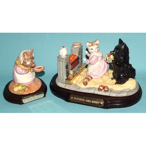 143 - Four Royal Doulton/Beswick The World of Beatrix Potter figure groups: 'Duchess & Ribby Millenniu... 