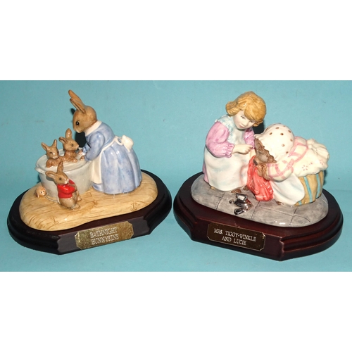 143 - Four Royal Doulton/Beswick The World of Beatrix Potter figure groups: 'Duchess & Ribby Millenniu... 