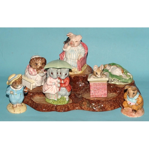 145 - A collection of seven Beswick Beatrix Potter figures: 'Little Pig Robinson - Spying', 'Goody & T... 