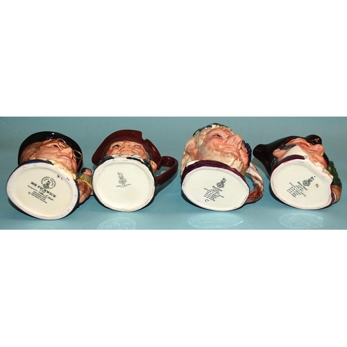 158 - A collection of thirty-three Royal Doulton small character jugs, including 'The Falconer' D6540, 'Jo... 