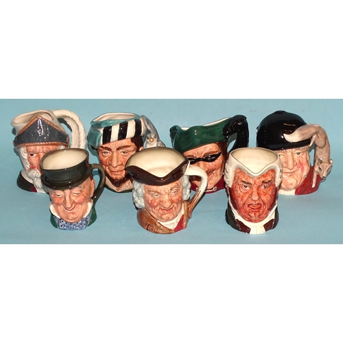 158 - A collection of thirty-three Royal Doulton small character jugs, including 'The Falconer' D6540, 'Jo... 