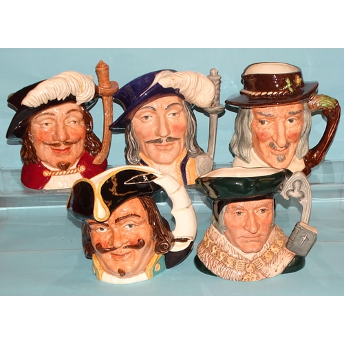 159 - A collection of twenty-one Royal Doulton character jugs, including 'Bacchus' D6499, 'Long John Silve... 