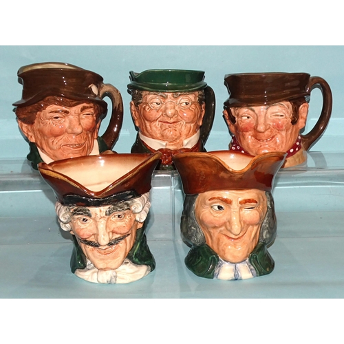 161 - A collection of twenty-one Royal Doulton character jugs, including 'Mr Micawber' D7040, 'Macbeth' D6... 