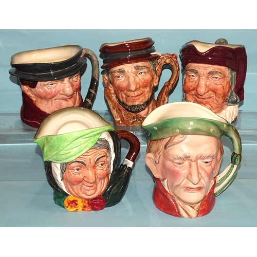 161 - A collection of twenty-one Royal Doulton character jugs, including 'Mr Micawber' D7040, 'Macbeth' D6... 