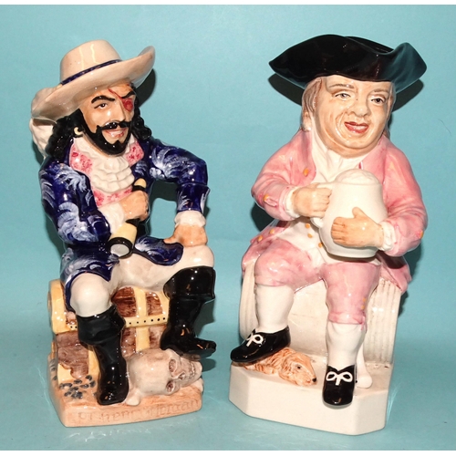 81 - Five Kevin Francis/Peggy Davies Ceramics Toby jugs: 'Captain Henry Morgan' 211/250, (chip to flintlo... 