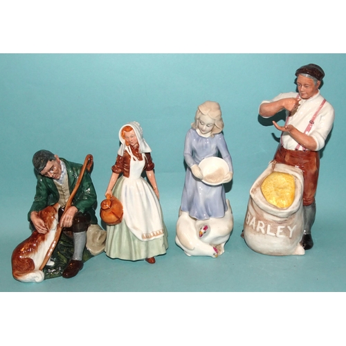 82 - A collection of seven Royal Doulton figurines: 'Farmer' HN3195, 'The Master' HN2325, 'Fair Maid' HN4... 