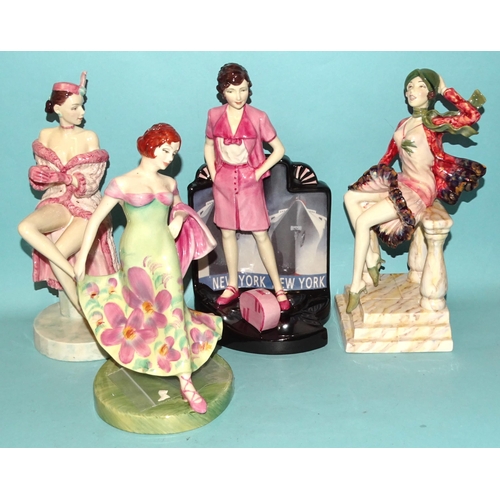 90 - A collection of four Kevin Francis/Peggy Davies Ceramics figures: 'La Brise' 1999 Guild piece no.131... 