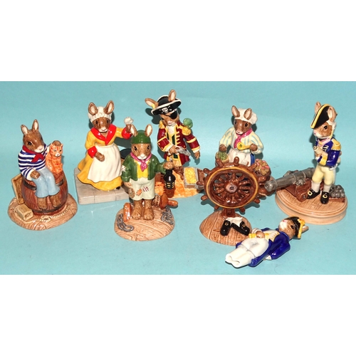 96 - Seven Royal Doulton 'Bunnykins' figures from The Shipmate Collection: 'Captain' DB319, 'Captain's Wi... 