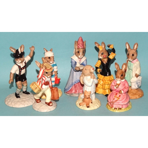 99 - A collection of fifteen Royal Doulton 'Bunnykins' figures, including 'Mystic', 'Sundial', 'Stop Watc... 