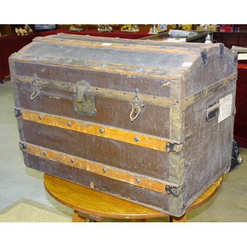 17 - A large pine dockyard box with rope handles and brass plaque inscribed 