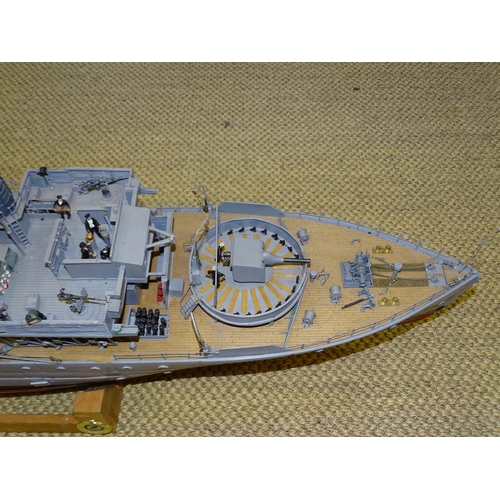 630 - A model of K49, HMS Crocus - Flower Class Corvette, with fibreglass hull, many wood and metal deck d... 