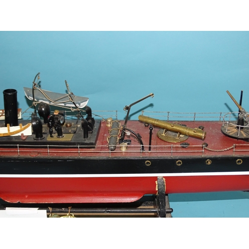 632 - A scratch/kit-built model of a torpedo boat destroyer of 1896 built by J Holland of Plymouth, with f... 