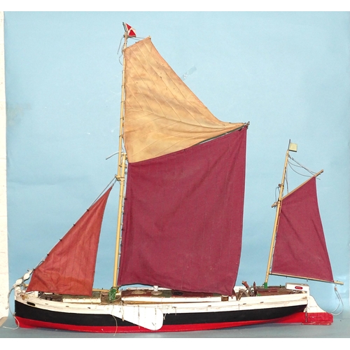 633 - A kit-built model of a Thames barge 