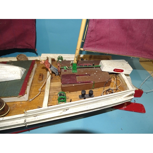 633 - A kit-built model of a Thames barge 