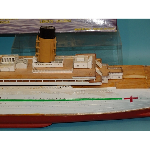 637 - A Mantua Model partially-built model of RMS Titanic, of wood construction, apparently painted to rep... 