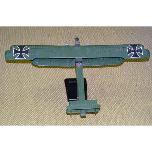 638 - A Thomas Gunn Handley Page 0/400 biplane bomber model, (German version), on stand, (boxed), (forward... 