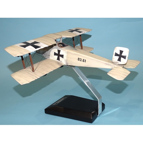 644 - A Thomas Gunn Fokker BII biplane 03.61, (cream version), on stand, (boxed).