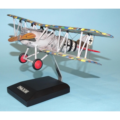 645 - A Thomas Gunn Pfalz D.XII biplane, on stand, (boxed).