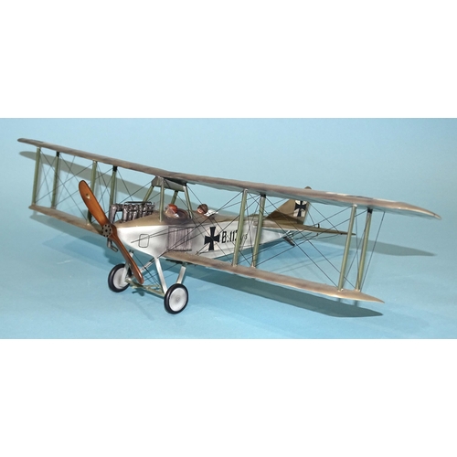 649 - A Thomas Gunn Albatross BII B.1131/15 biplane, (early khaki version), with figures, (boxed).... 