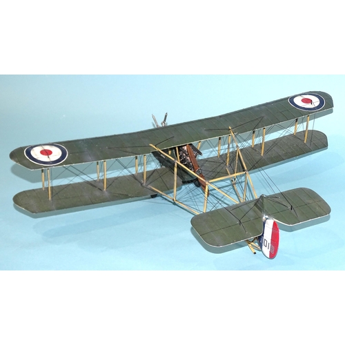 655 - A Thomas Gunn FE 2B biplane 7018 Punjab 32 Montgomery, with figure, (boxed).