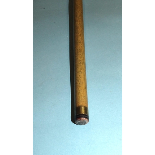 667 - A collection of three snooker cues: 'The Camkin Cue', 58'' 17oz, 'The Joe Davis 146', (red and white... 