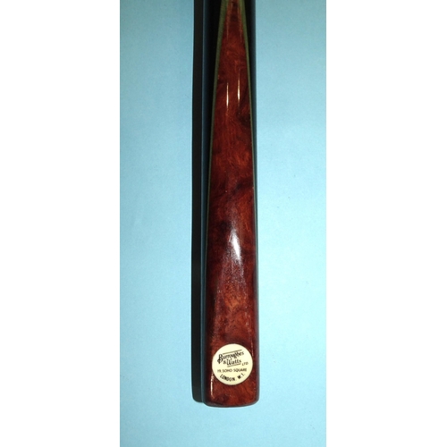 671 - A collection of three snooker cues: 'The Cannon Match Cue', 58'' 17oz, 'Willie Smith Record Cue', 58... 