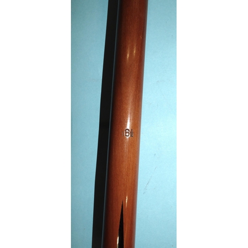 671 - A collection of three snooker cues: 'The Cannon Match Cue', 58'' 17oz, 'Willie Smith Record Cue', 58... 