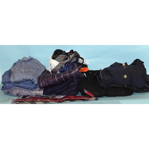 687 - Three British Rail jackets, a BR body warmer, a quantity of BR overalls and a large quantity of ties... 