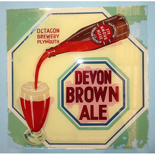 677 - An Octagon Brewery Ltd, Plymouth, painted advertising glass panel for 