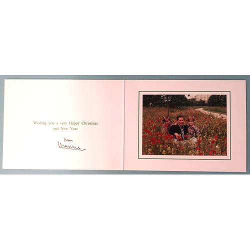 74 - An HRH Charles Prince of Wales 1994 Christmas card with photograph of Princes Charles, William and H... 