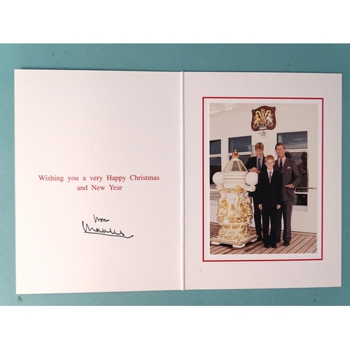 75 - An HRH Charles Prince of Wales 1996 Christmas card with photograph of Princes Charles, William and H... 