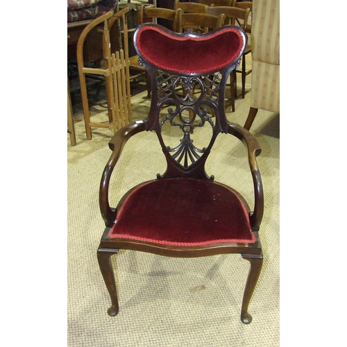 1 - An Edwardian stained wood armchair in the American taste.