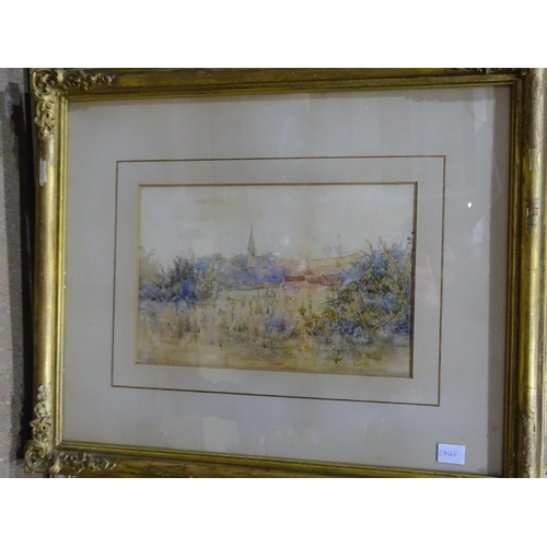 138 - Alfred Townsend, 'Coastal fishing village', signed watercolour dated 1902, unframed, 37 x 54.5cm and... 