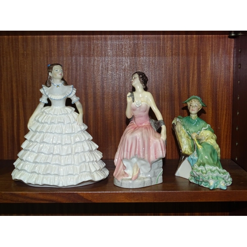50 - A Royal Doulton figurine 'Ascot' HN2356, a Coalport figurine 'Melanie' and one other 'Renaissance', ... 