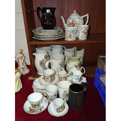 86 - A large collection of coronation and commemorative porcelain, including eleven pieces celebrating Qu... 