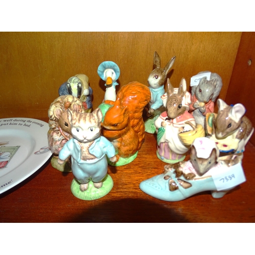 97 - A collection of twenty Beswick Beatrix Potter figures, mainly BP3 back stamps and a Wedgwood Peter R... 